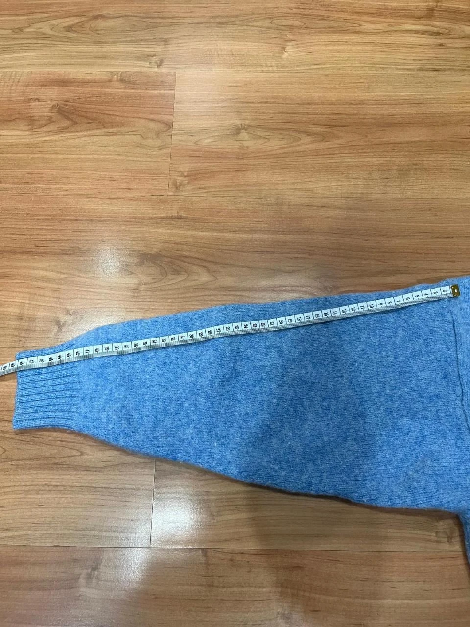 Blusa Burberr London Vintage 100% Lã de Merino Azul com Logo Bordado Tamanho M – photo 8